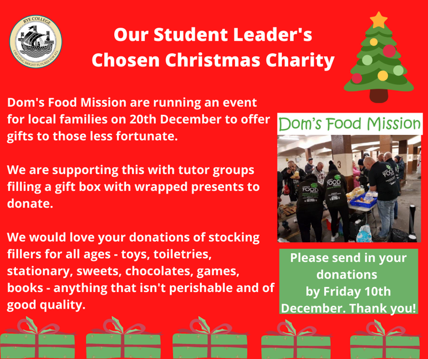Image of Student Leader's Chosen Christmas Charity 